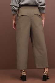 Green Cotton Barrell Leg Trousers - Image 3 of 6