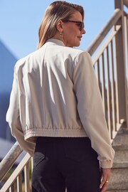 Sosandar Cream Formal Bomber Jacket - Image 3 of 6