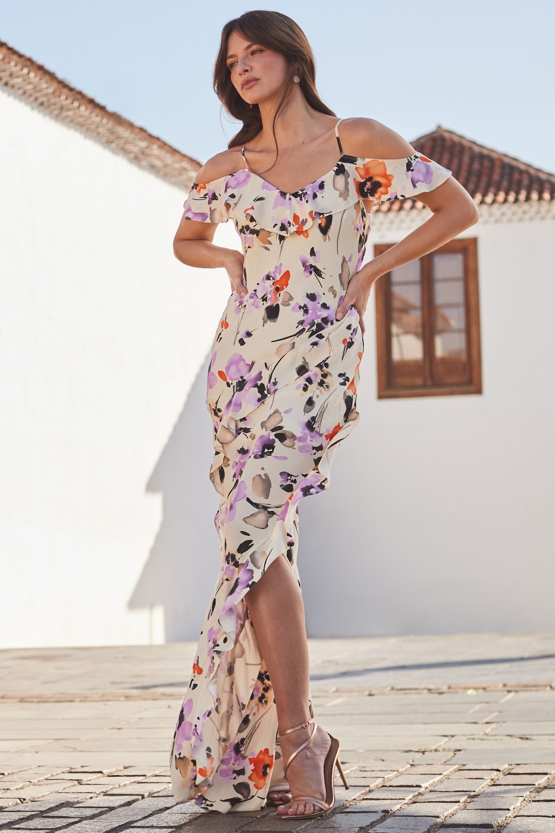 Cold shoulder maxi dress australia shop