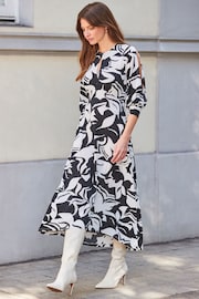 Sosandar Black Crezia Split Sleeve Midi Dress - Image 4 of 6