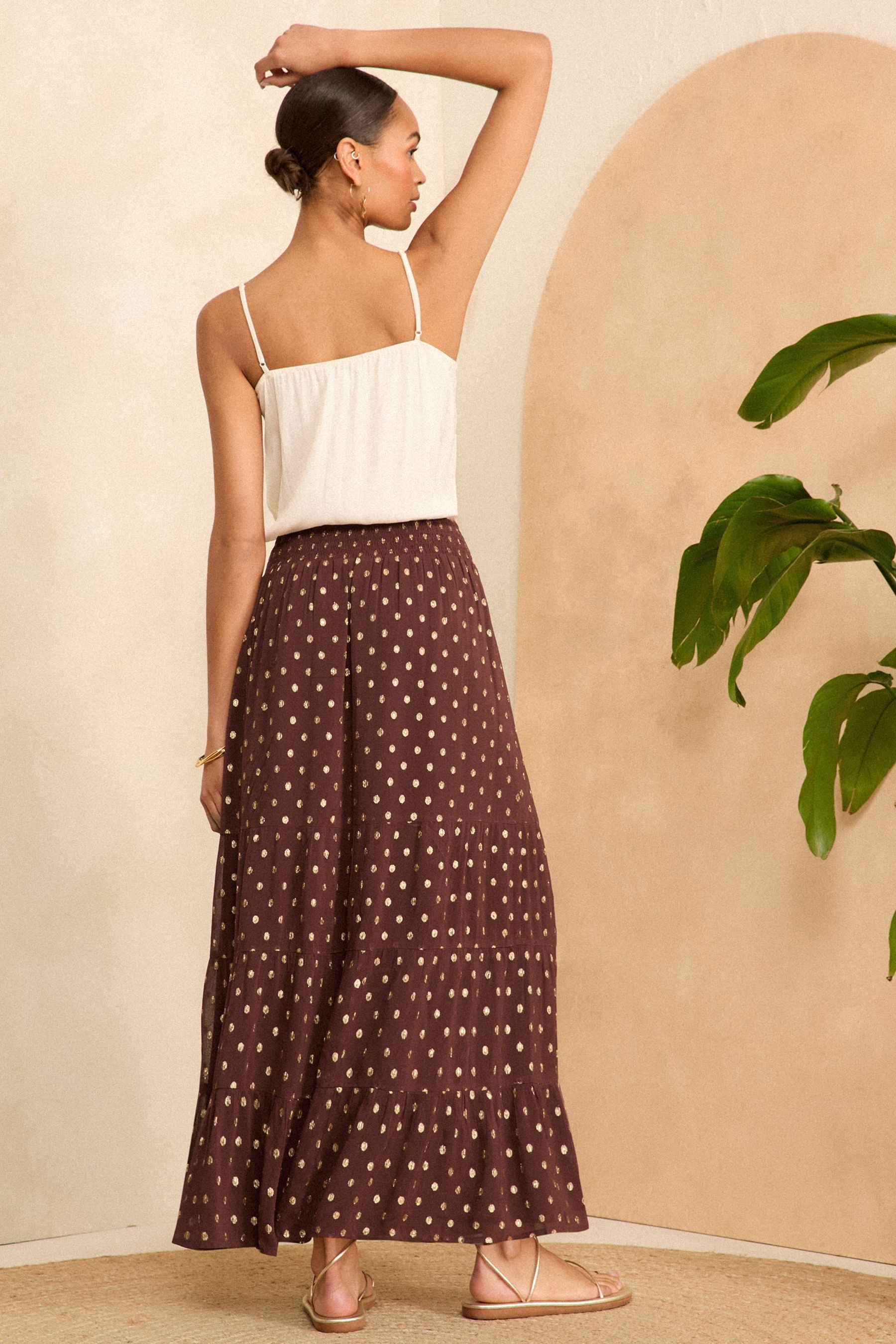 Polka dot skirt brown sales