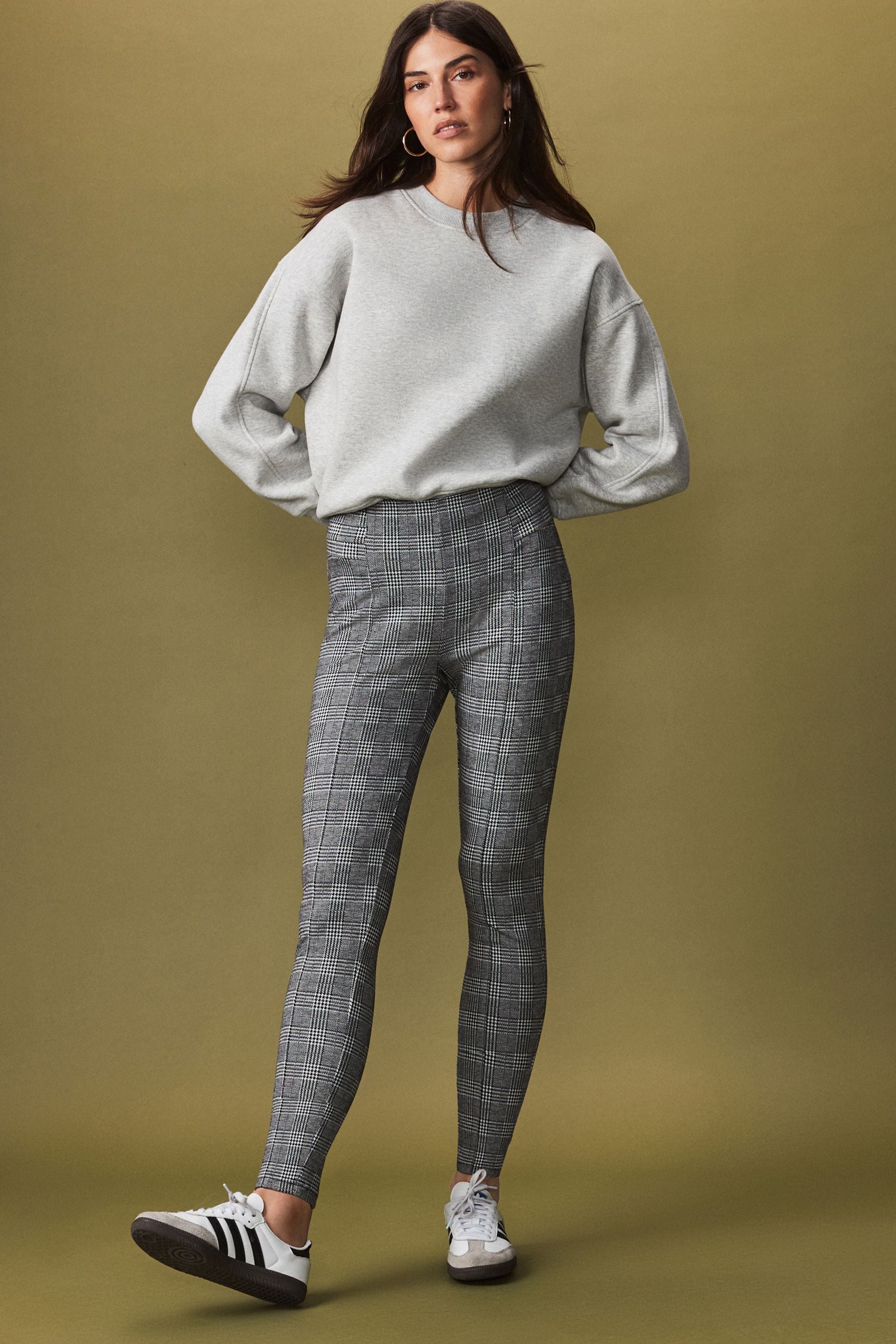 Buy Monochrome Ponte Waistband Detail Leggings from Next Luxembourg