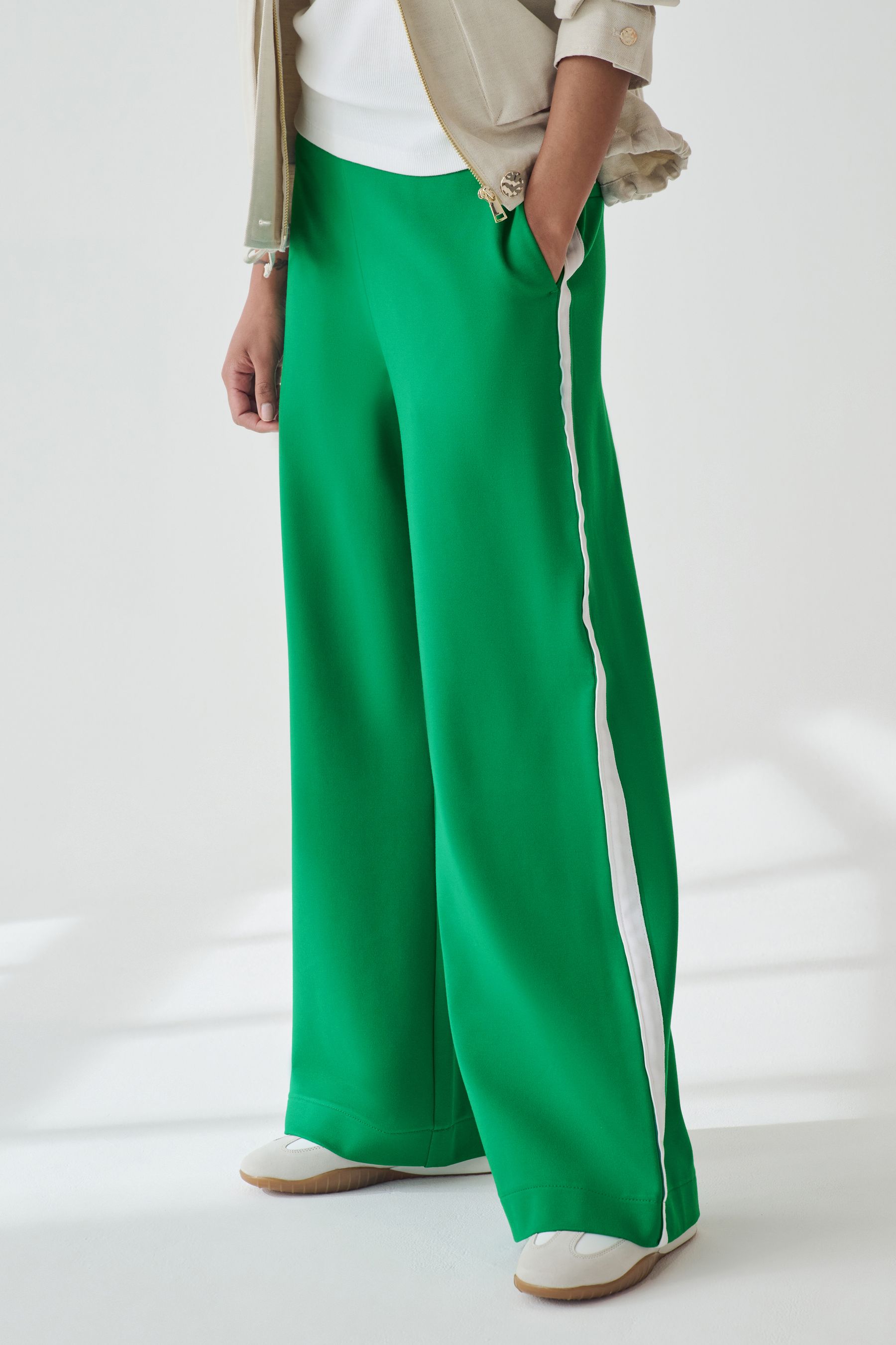 Green side stripe pants new arrivals