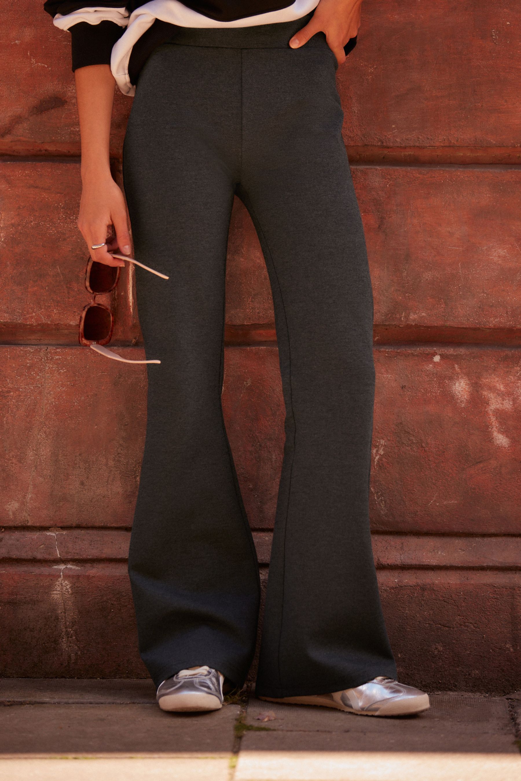 Grey ponte leggings top