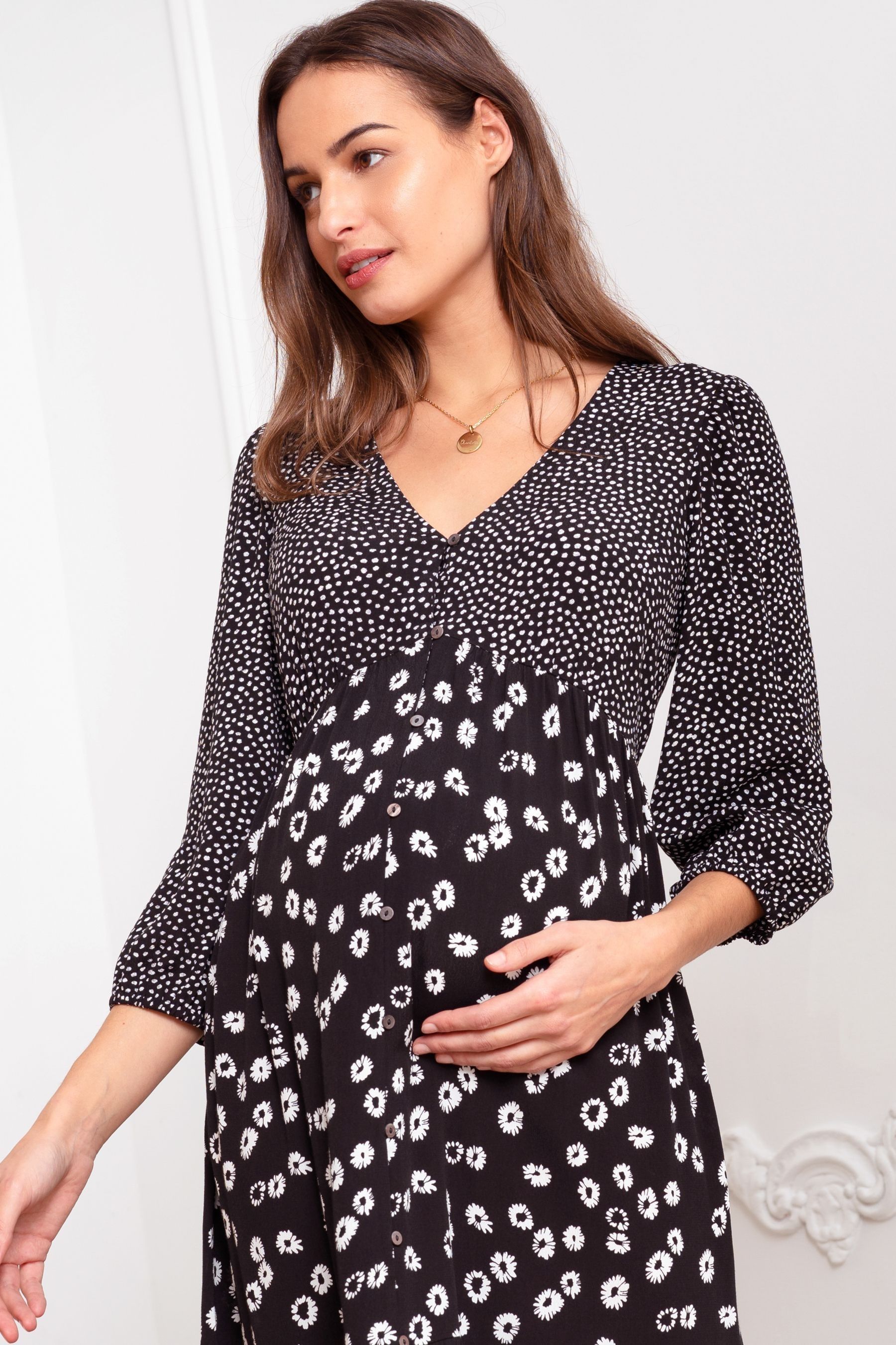 Button down maternity dress sale