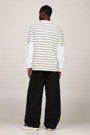 Tommy Hilfiger Cream Stripe Crew Neck T-Shirt - Image 3 of 6