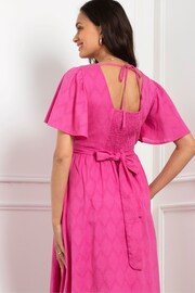 Seraphine Pink Cotton Broderie Maternity & Nursing Dress - Image 4 of 10