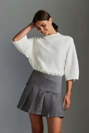 Grey Ponte Kilt Skirt - Image 1 of 6