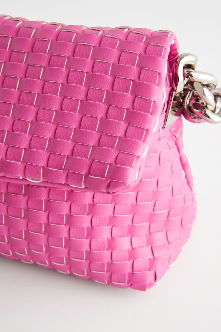 Hot Pink Weave Clutch Bag - Image 9 of 9