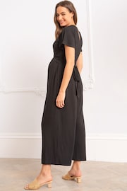 Seraphine Lenzing™ Ecovero™ Maternity & Nursing Black Jumpsuit - Image 4 of 7