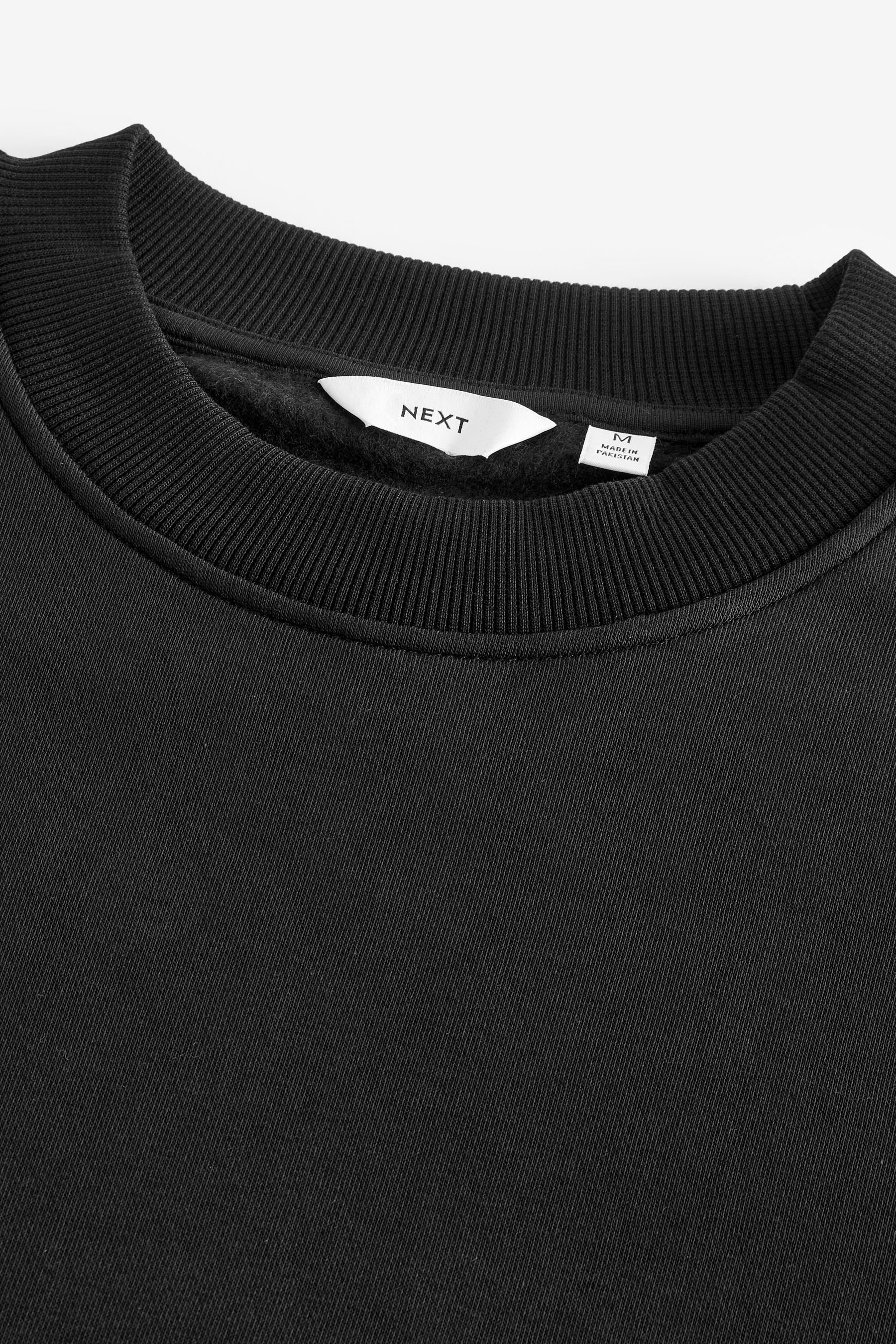 Buy Black Oversized Cotton Rich Jersey Crew Sweatshirt from the Next UK online shop