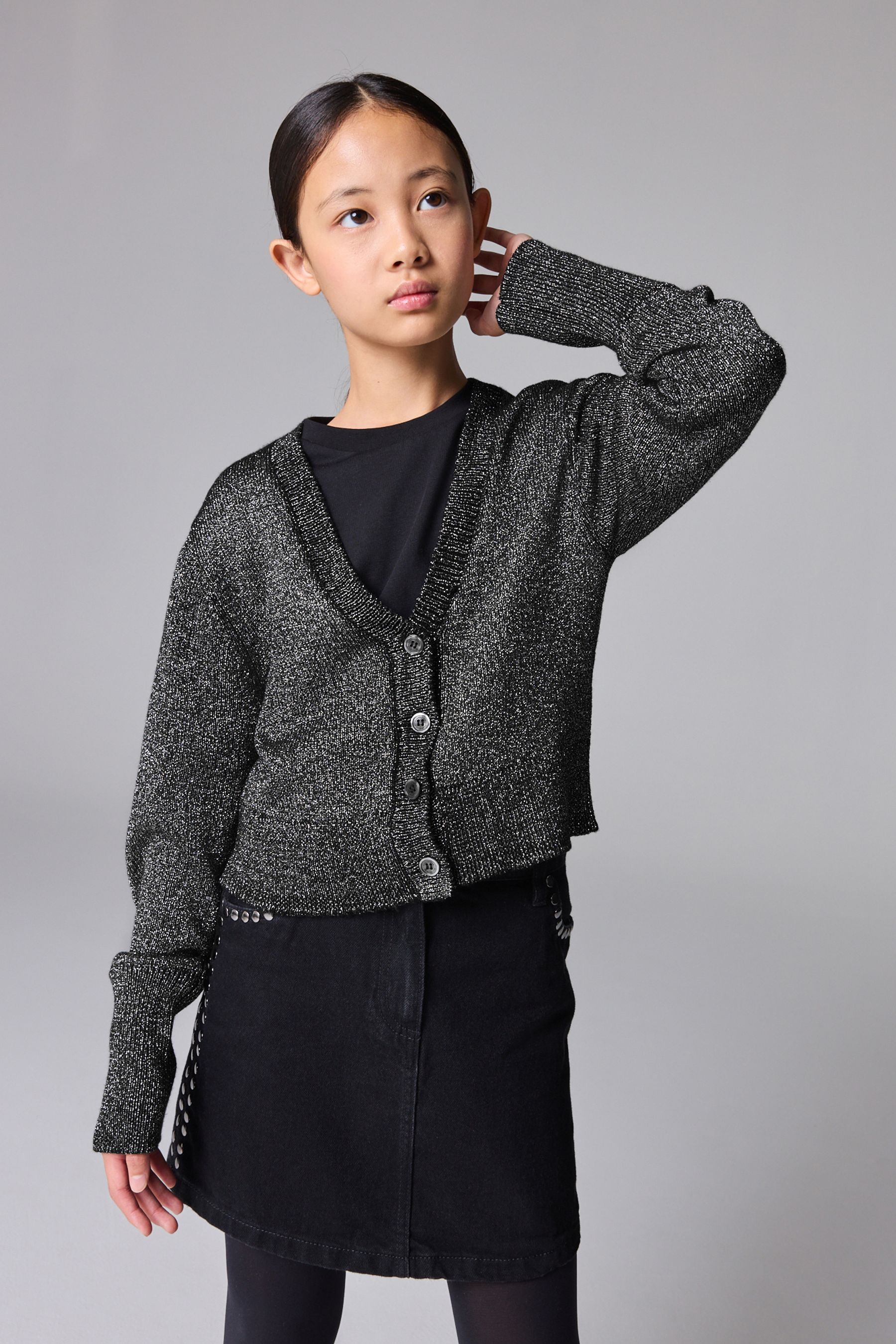 Silver girl cardigan top
