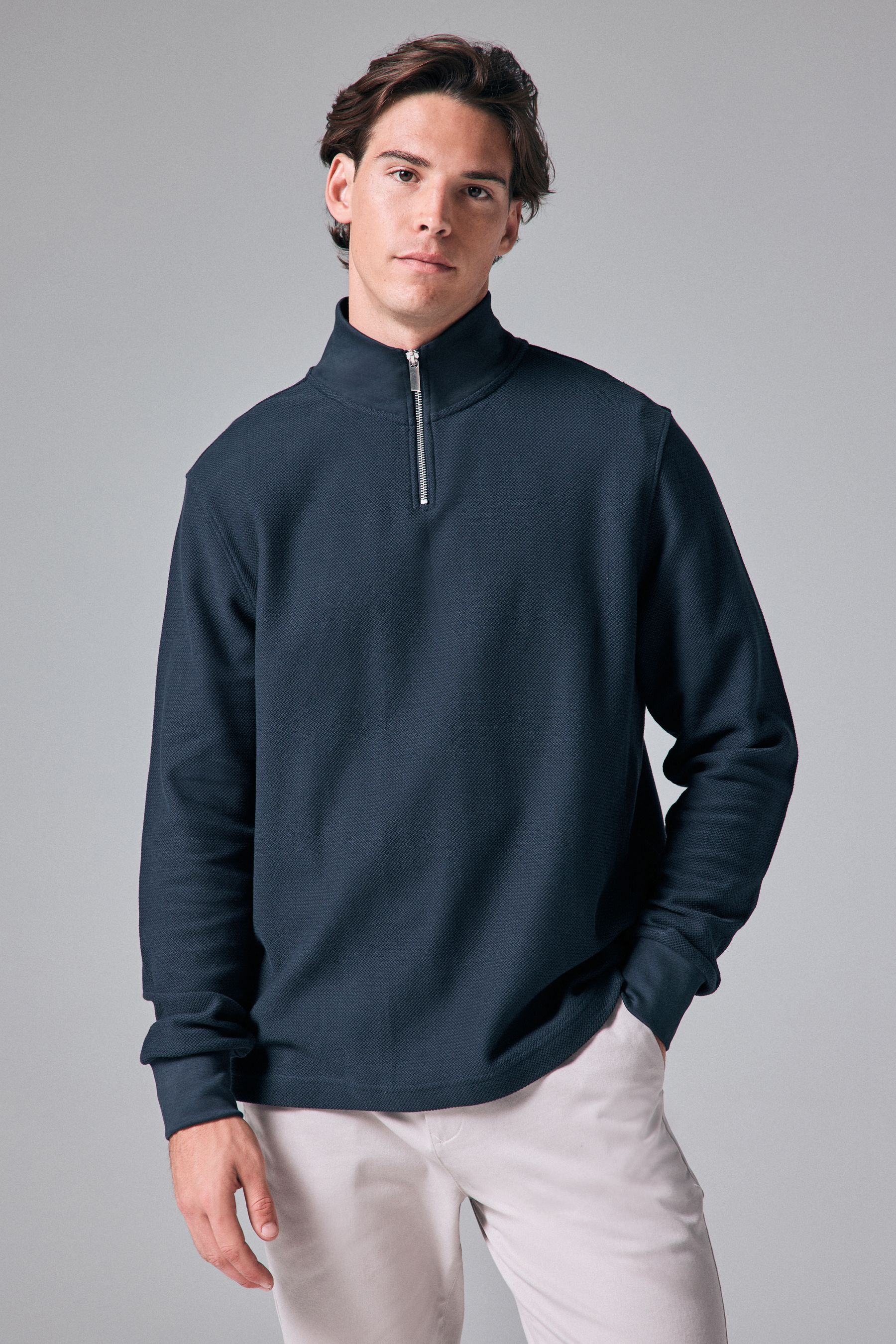 Zip collar jumper top