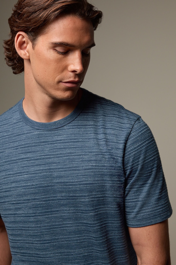 Navy Texture Single Stag Marl T-Shirt - Image 1 of 7