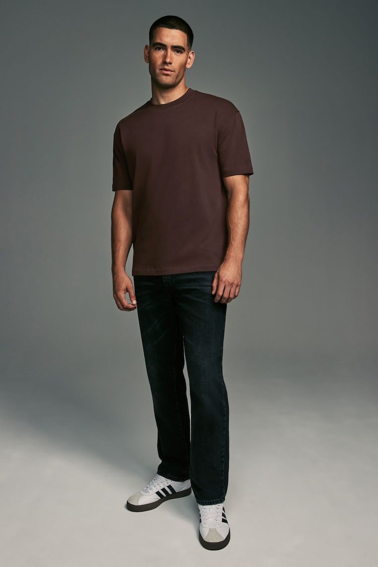 Chocolate Brown Relaxed Fit Heavyweight T-Shirt - Image 2 of 7