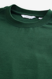 Dark Green Relaxed Fit Heavyweight Cotton T-Shirt - Image 7 of 7