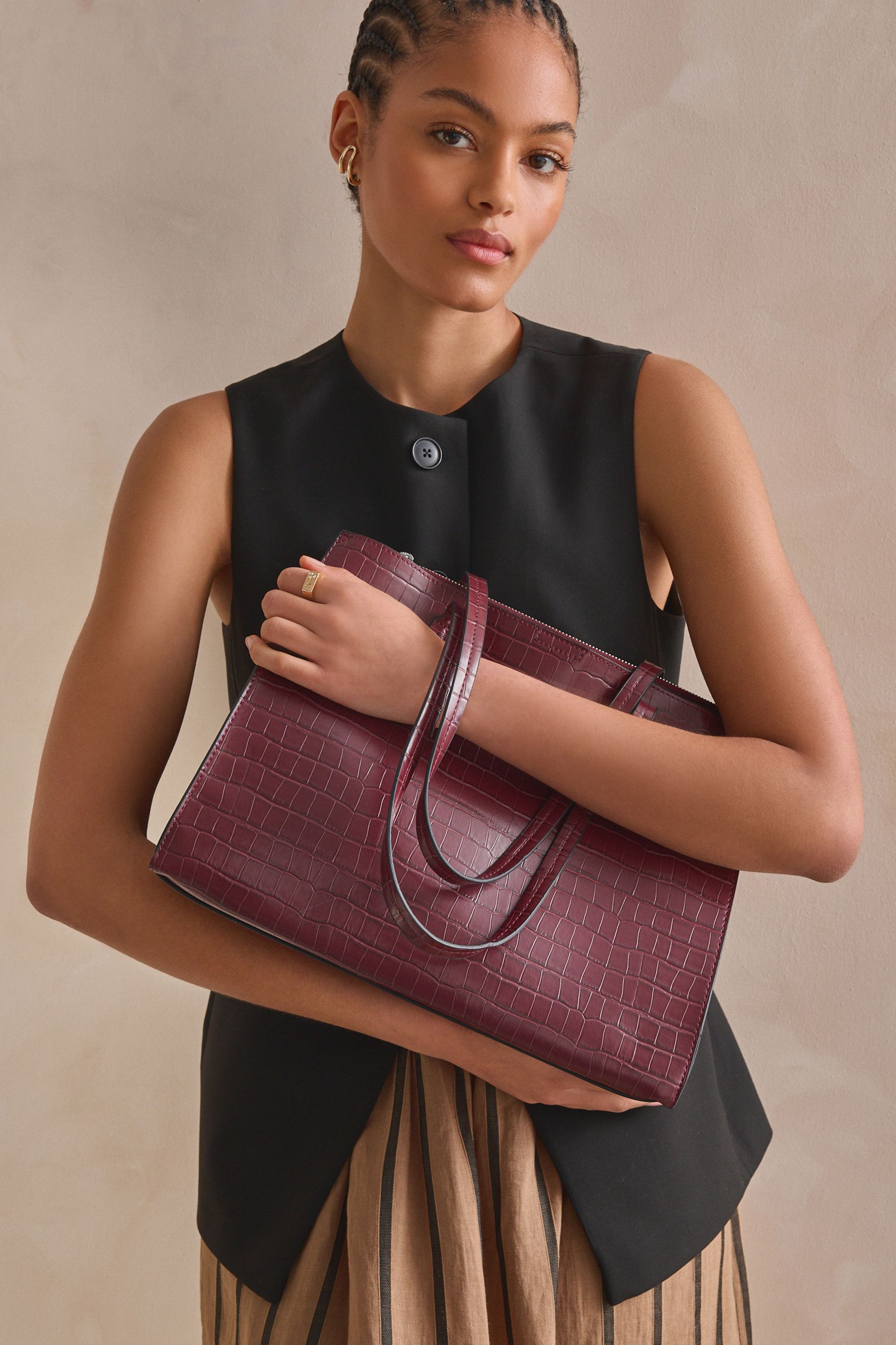 Buy Burgundy Red Formal Open Tote Bag from the Next UK online shop