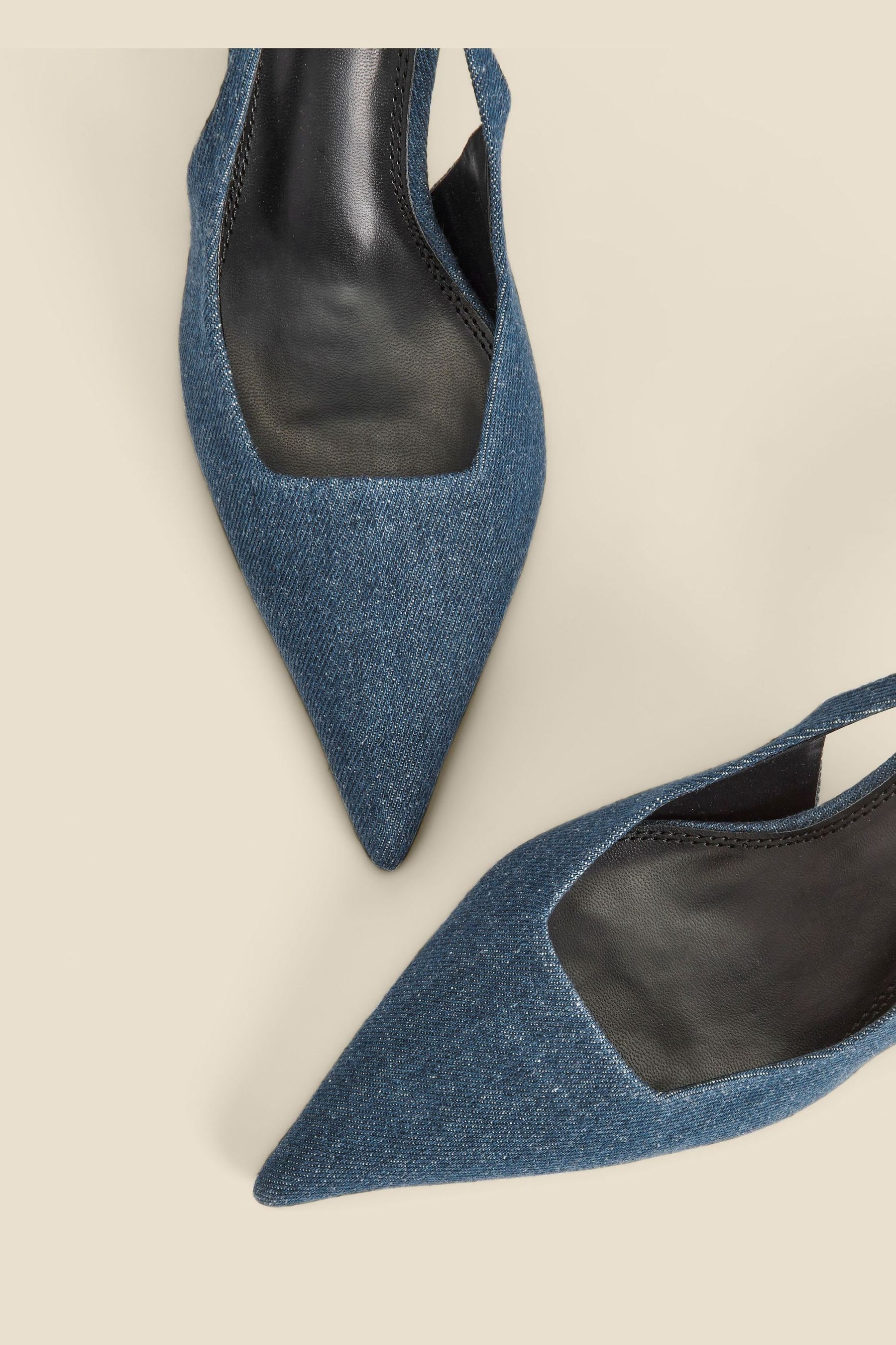 Blue kitten heel slingbacks new arrivals