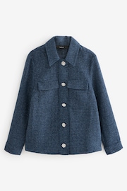 Denim Boucle Button Up Shacket - Image 6 of 7