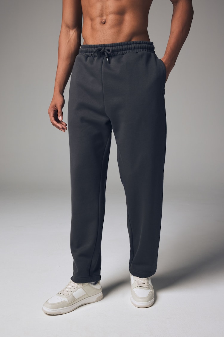 Slate Grey Wide Leg Joggers - Image 1 of 9