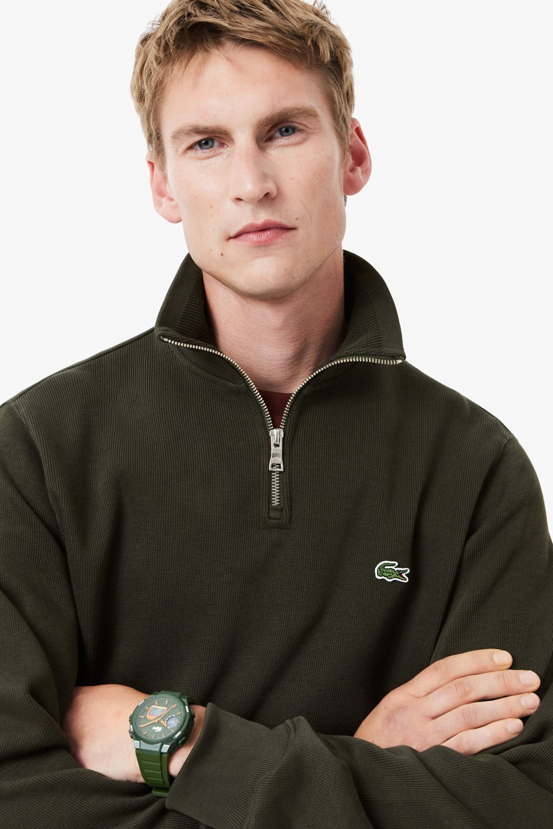Lacoste Khaki Green 1 4 Zip Jumper Next Ukraine