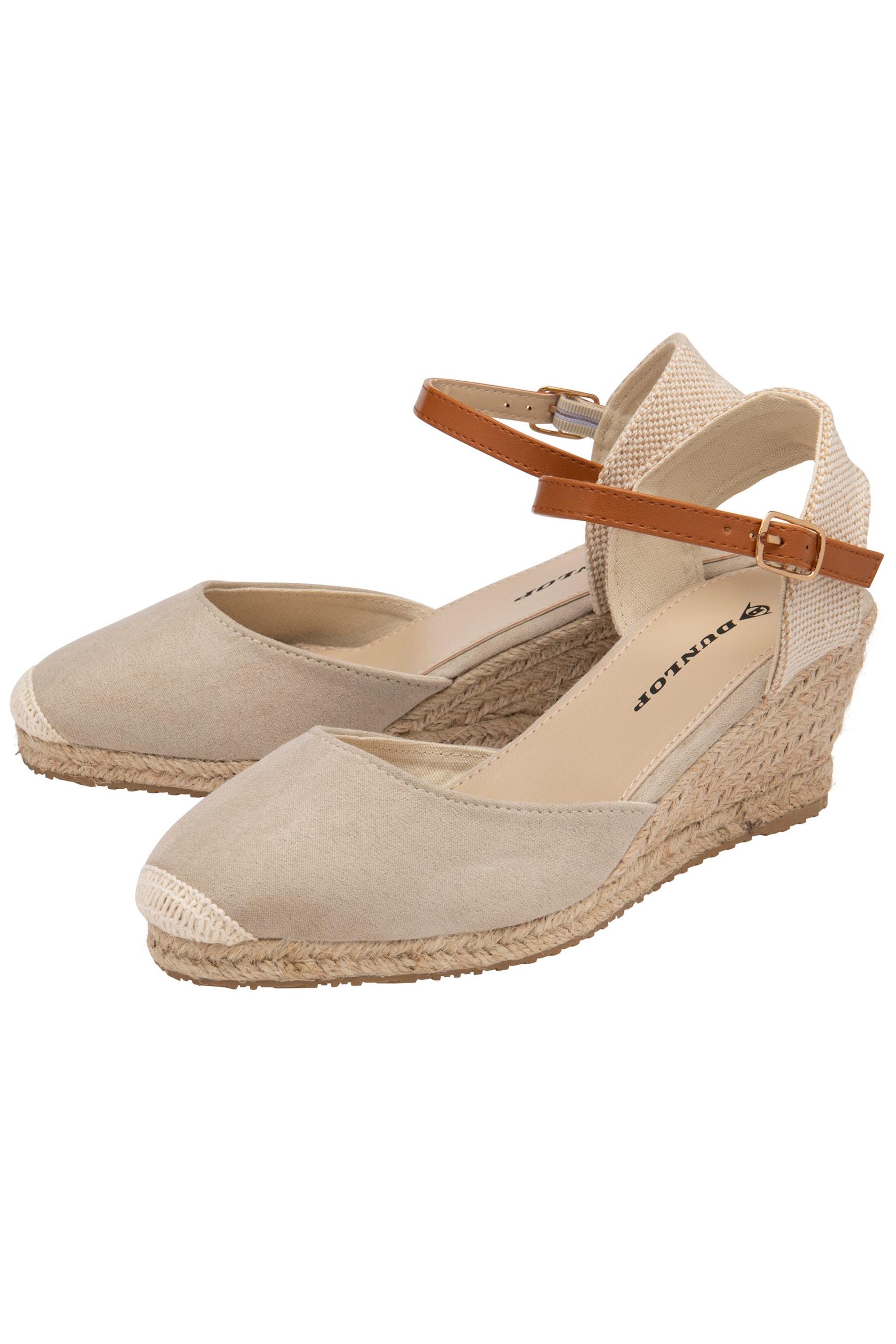 Dunlop Cream Ladies Wedge Espadrille Sandals - Image 2 of 4
