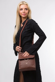 Cultured London Covent Leather Cross-Body Dark Bag - Image 6 of 7