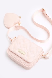 River Island Pink Girls Heart Quilt Cross-Body Bag - Image 3 of 4
