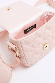 River Island Pink Girls Heart Quilted Bag - Image 3 of 3