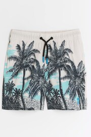 River Island Blue Boys Palm Print Swim Shorts - Image 1 of 4