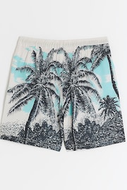 River Island Blue Boys Palm Print Swim Shorts - Image 2 of 4