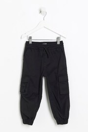 River Island Black Mini Boys Tech Cargo Trousers - Image 1 of 4