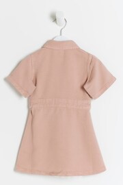 River Island Pink Mini Girls Shirt Dress - Image 3 of 4