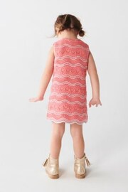 River Island Pink Mini Girls Crochet Dress - Image 2 of 3