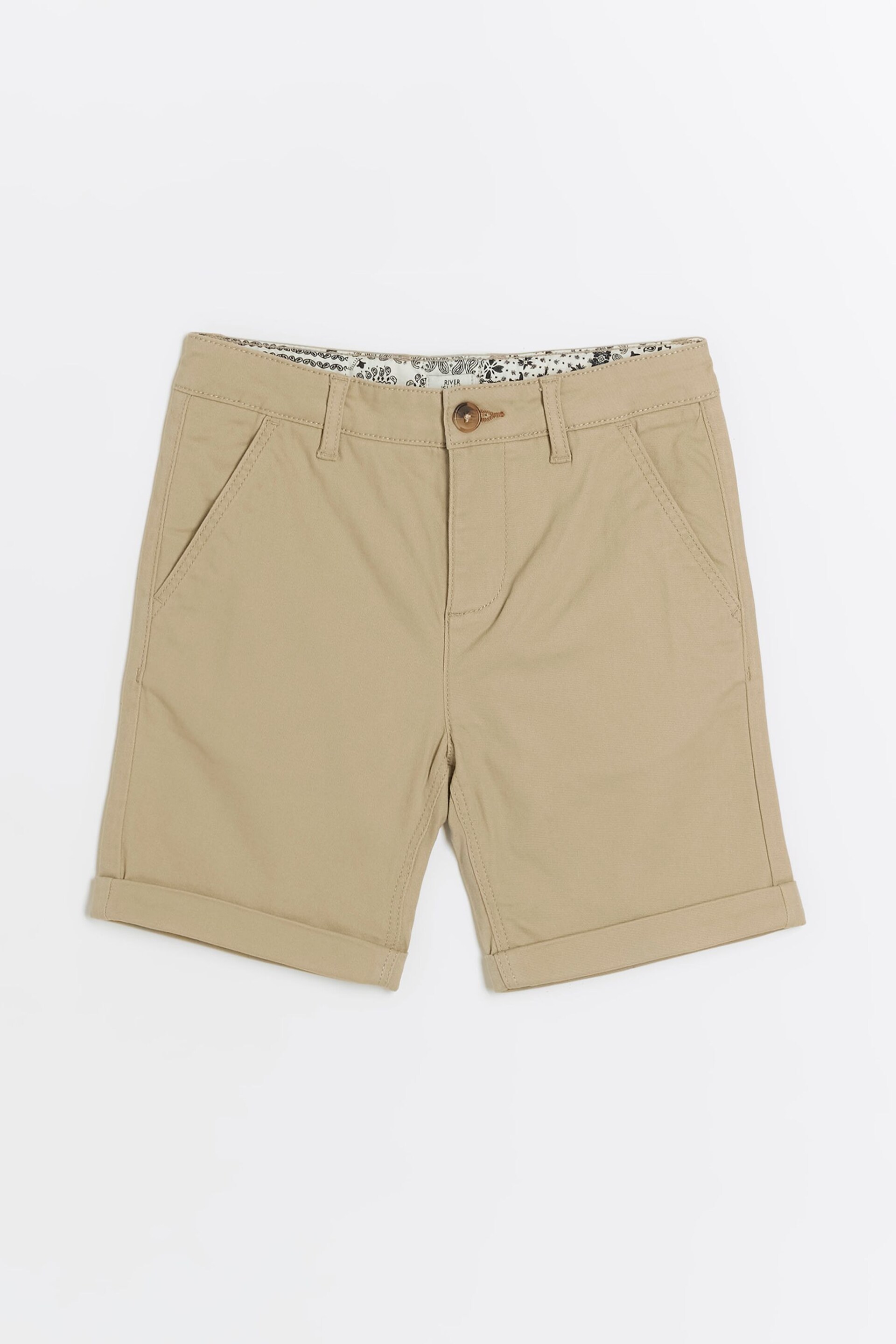 River Island Natural Boys Laundered Chino Shorts - Image 1 of 4