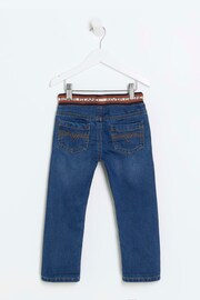 River Island Blue Boys Ribbed Waistband Jeans - Image 2 of 4