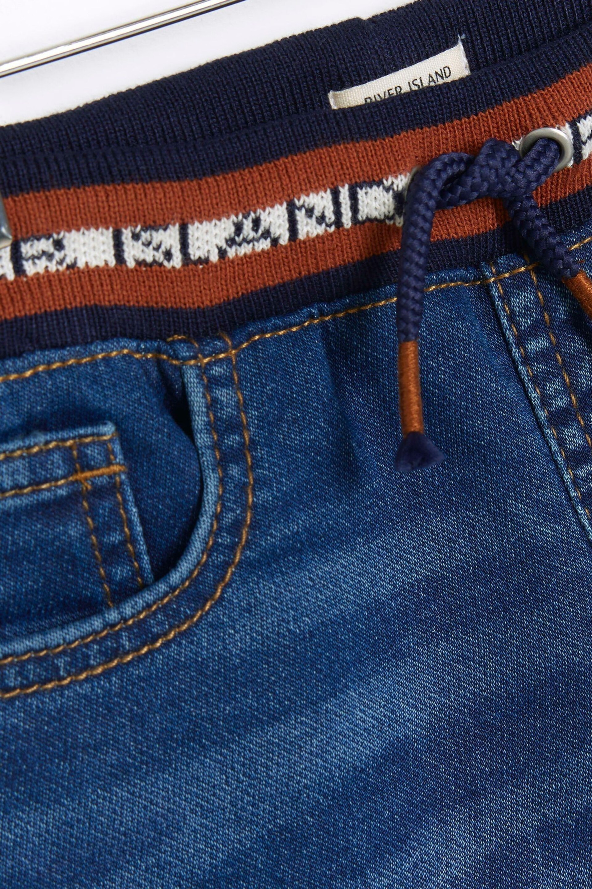 River Island Blue Boys Ribbed Waistband Jeans - Image 3 of 4