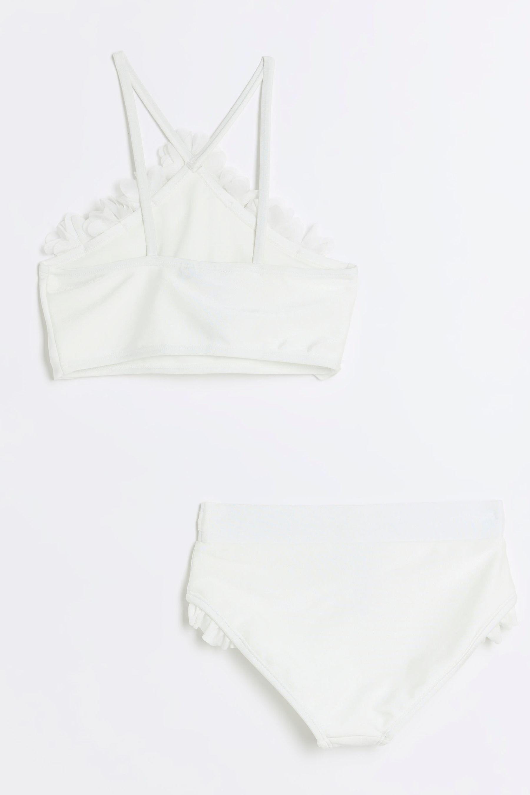 Buy River Island White Girls 3D Flower Halter Neck Bikini from Next Luxembourg