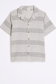 River Island Cream Boys Stripe Textured Polo Shirt - Image 1 of 4