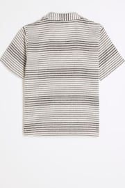 River Island Cream Boys Stripe Textured Polo Shirt - Image 2 of 4