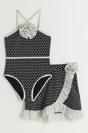 River Island Black Girls Corsage Halter Neck Swimsuit Set - Image 1 of 4