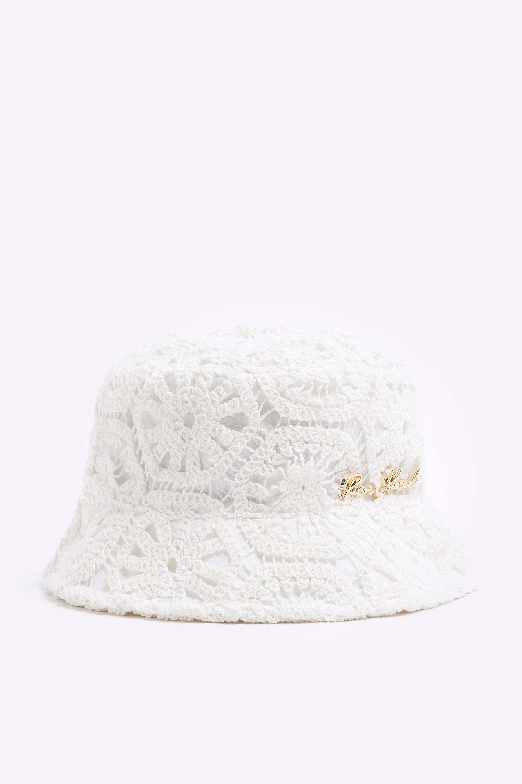 Buy River Island Cream Girls 100 Cotton Crochet Lace Bucket Hat from the Next UK online shop