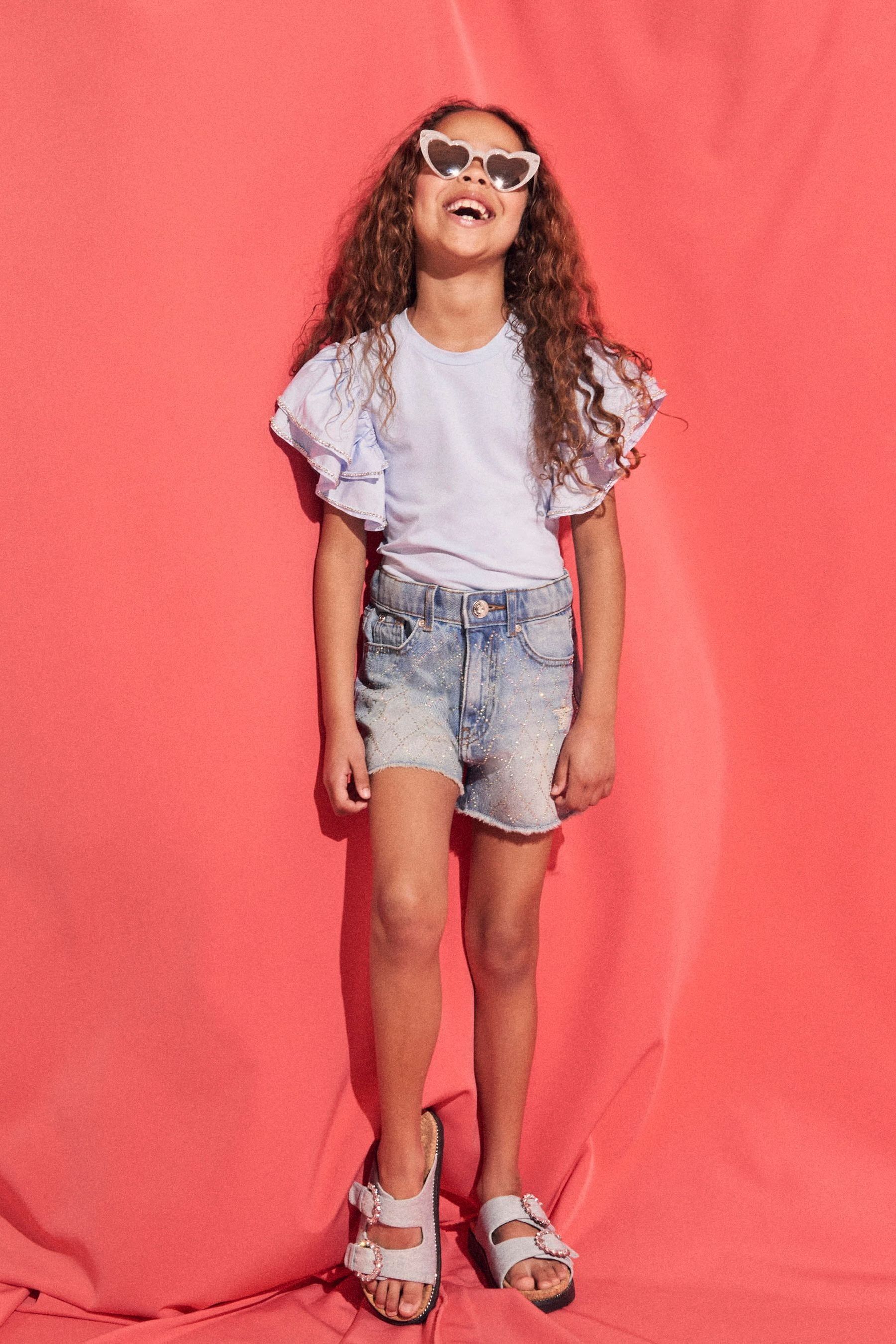 River island jean shorts online