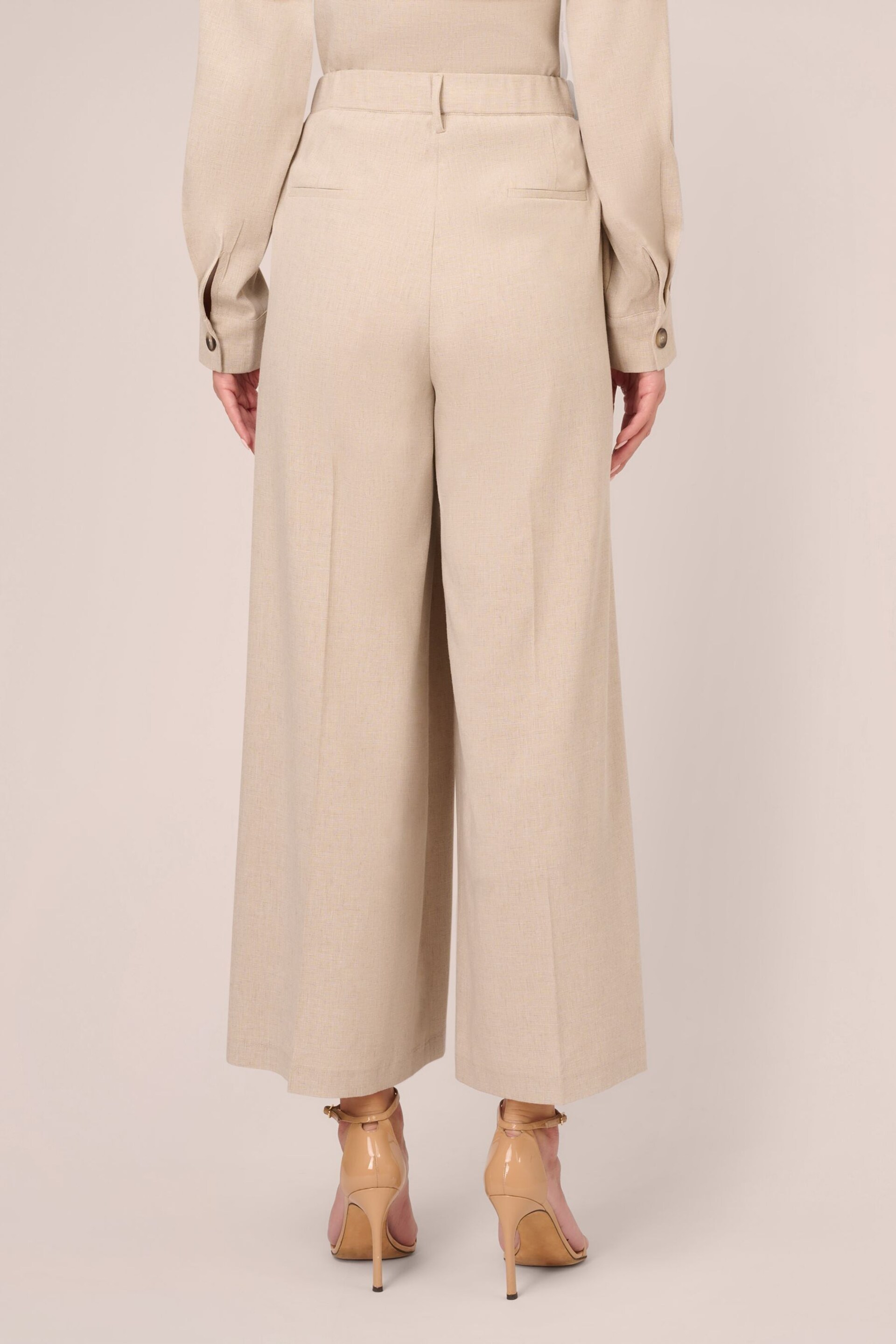 Adrianna Papell Natural Full Wide Leg Utility Trousers With Slash Pockets - Image 2 of 7