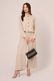 Adrianna Papell Natural Full Wide Leg Utility Trousers With Slash Pockets - Image 3 of 7