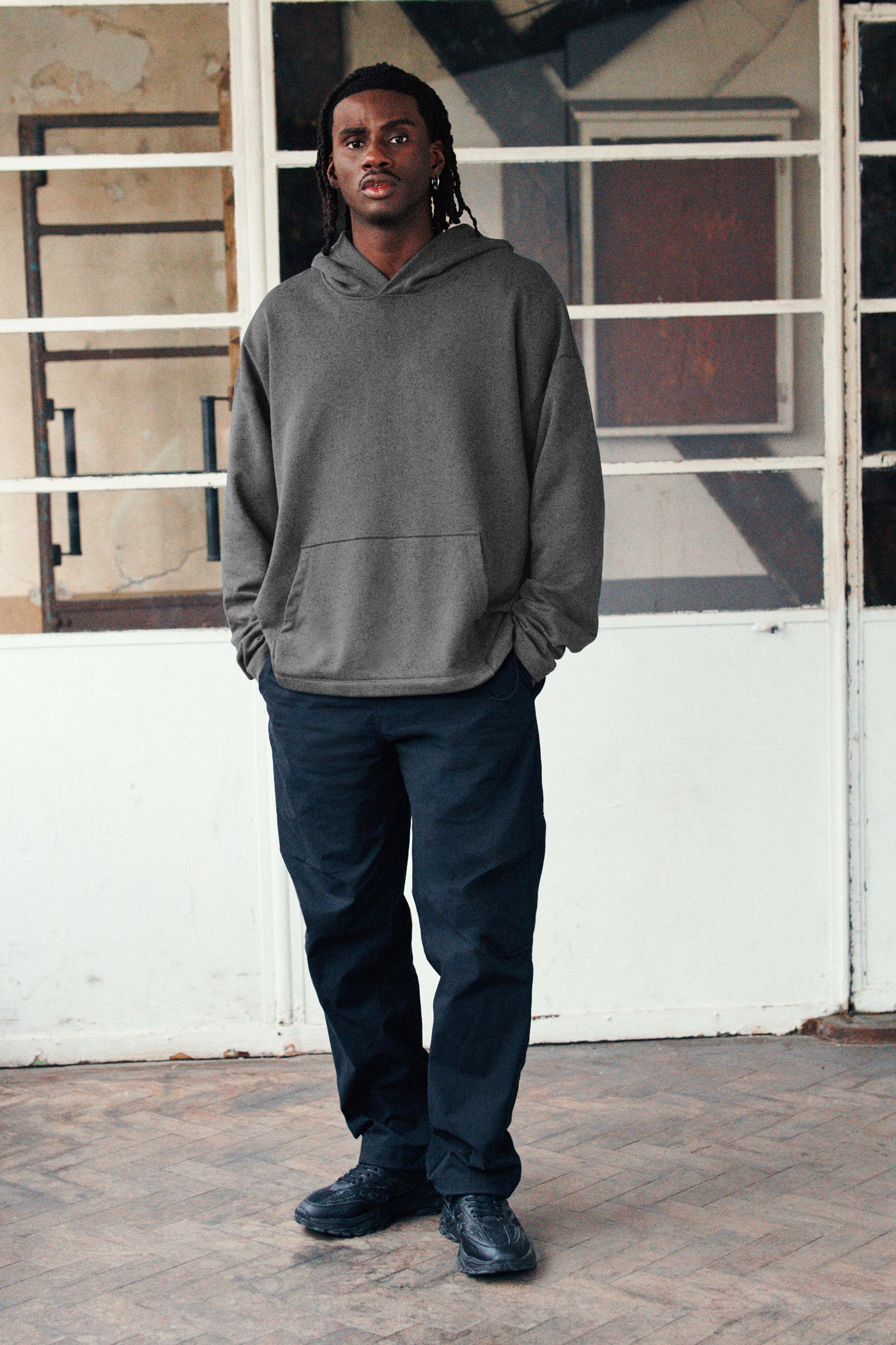 Buy Charcoal Grey Oversized EDIT Hoodie from Next Luxembourg