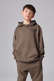 smALLSAINTS Brown/Textured Oversized Underground Pullover 100% Cotton Hoodie - Image 1 of 8