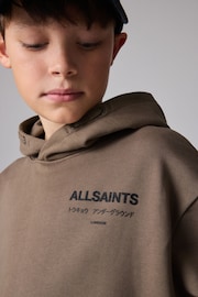 smALLSAINTS Brown/Textured Oversized Underground Pullover 100% Cotton Hoodie - Image 3 of 8