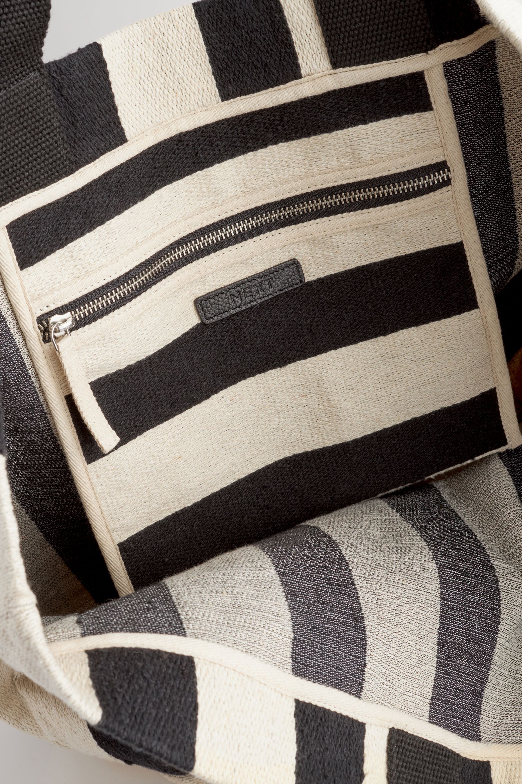Buy Black White Stripe Beach Shopper Bag from the Next UK online shop