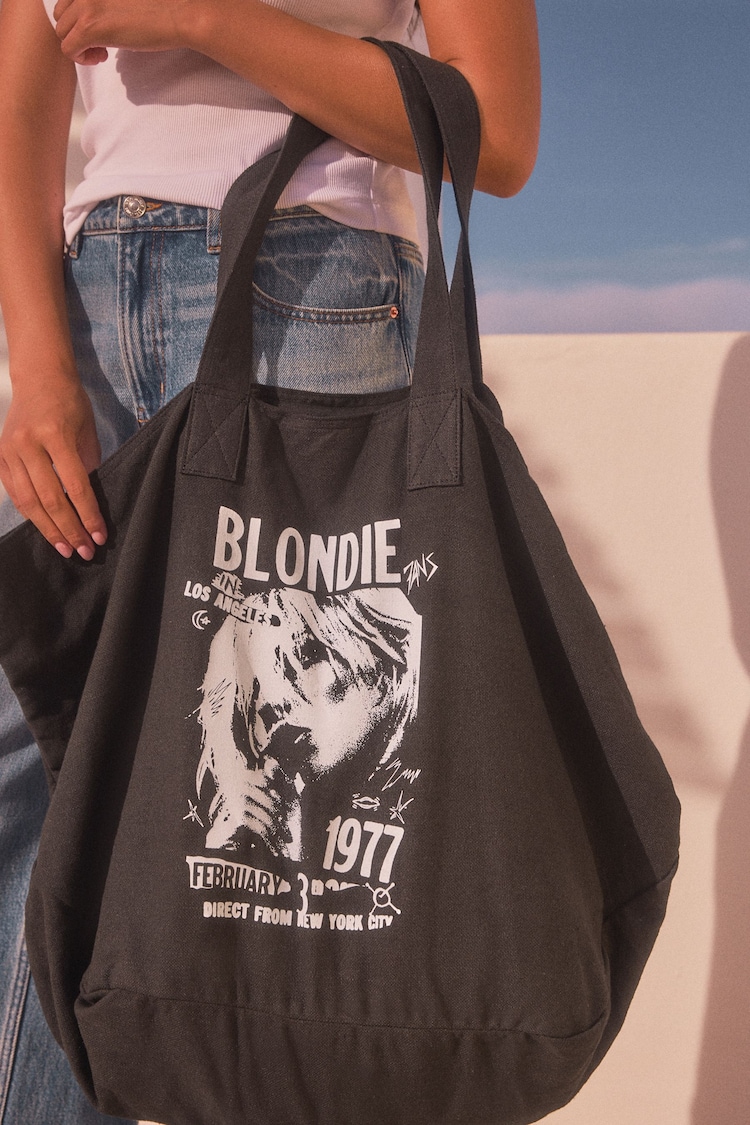 Black Blondie Printed Cotton Shoulder Bag - Image 10 of 10